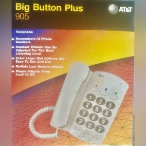 Vintage 1998 AT&T Corded Big Button 905 Phone New in Box Unused